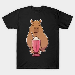 Capybara Strawberry Milkshake T-Shirt